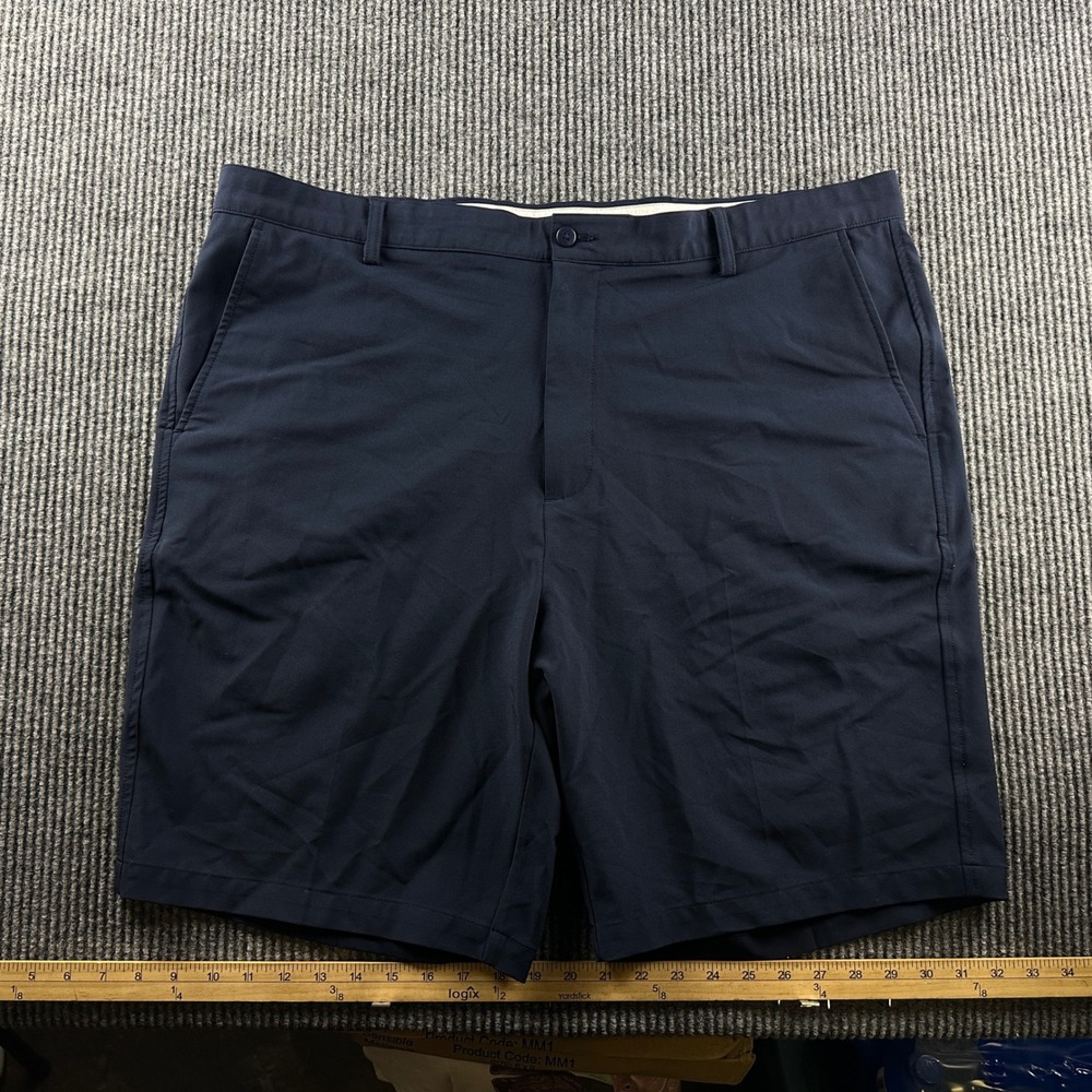 FootJoy Mens Performance Golf Shorts Navy Blue W42 Flat Front Stretch FJ Logo